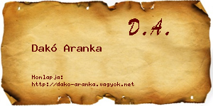 Dakó Aranka névjegykártya