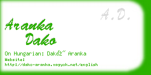 aranka dako business card
